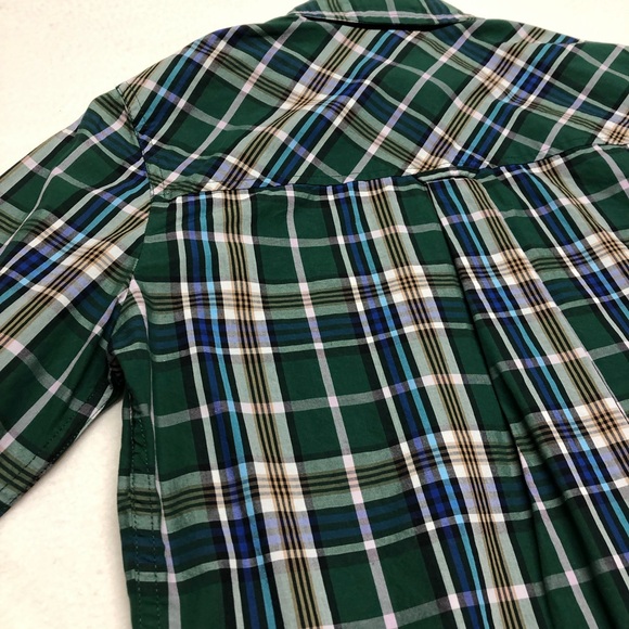 J Crew Shirt XS Womens Button Up Plaid Long Sleeve Blouse Green Casual Cotton - Picture 13 of 15